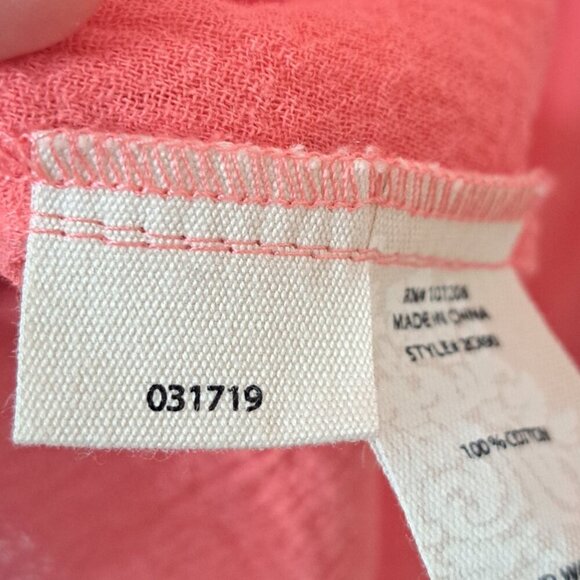 Soft Surroundings XL Peach Gauzy Ruffle Hem Layered Tank Dress Beach - Picture 7 of 7